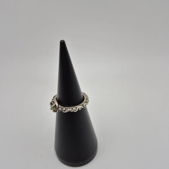 Carolyn POLLACK FANTASTIC PRICE 2 Rings Peridot Sterling & Sterling Stackable. - Picture 4 of 11